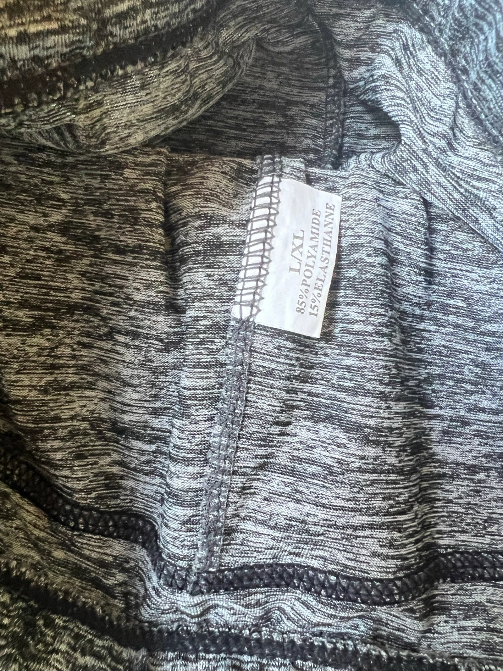 Grijze chiné en zwarte mesh sportlegging – photo 2